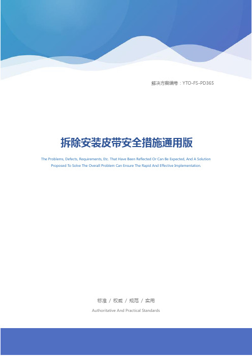 拆除安装皮带安全措施通用版