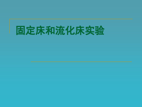 化工基础实验固定床和流化床实验