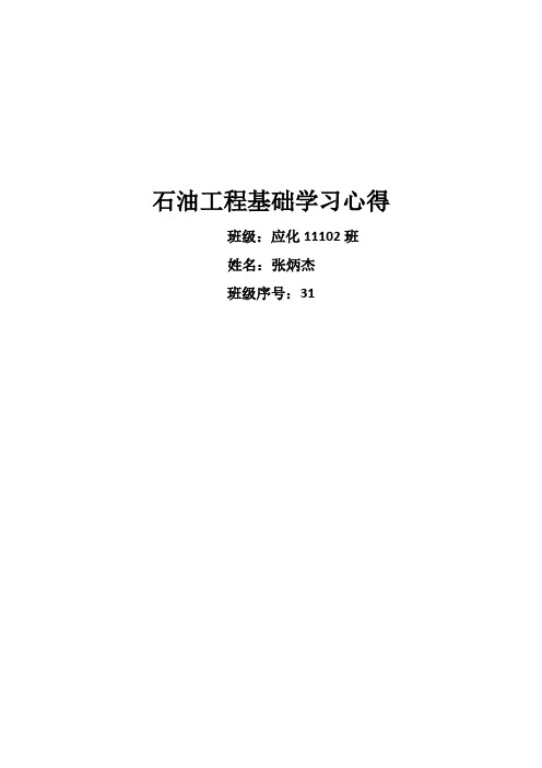 石油工程概论心得