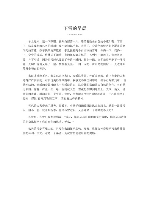 下雪的早晨