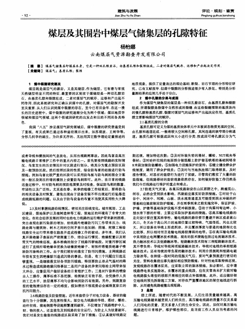 煤层及其围岩中煤层气储集层的孔隙特征