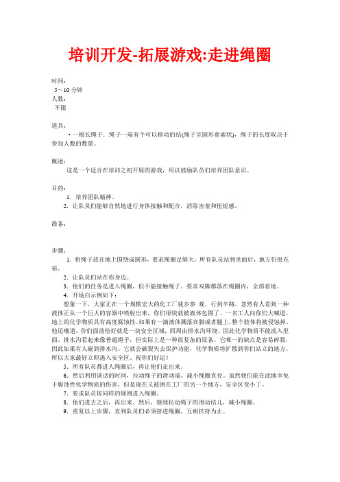 培训开发拓展游戏走进绳圈