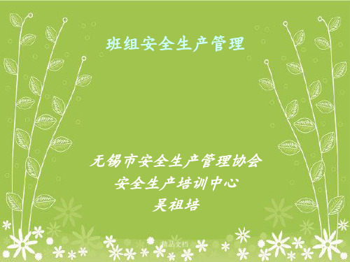 《班组安全生产管理》PPT课件