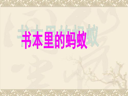 《书本里的蚂蚁》PPT教学课件