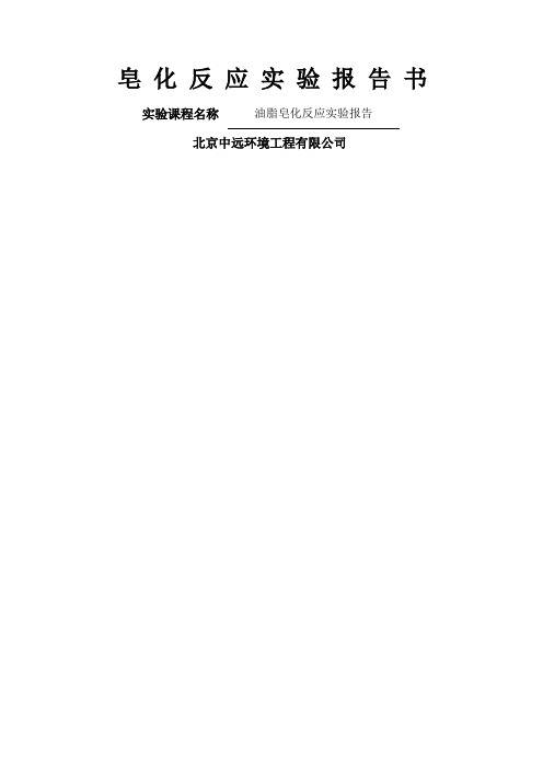 皂化反应实验报告