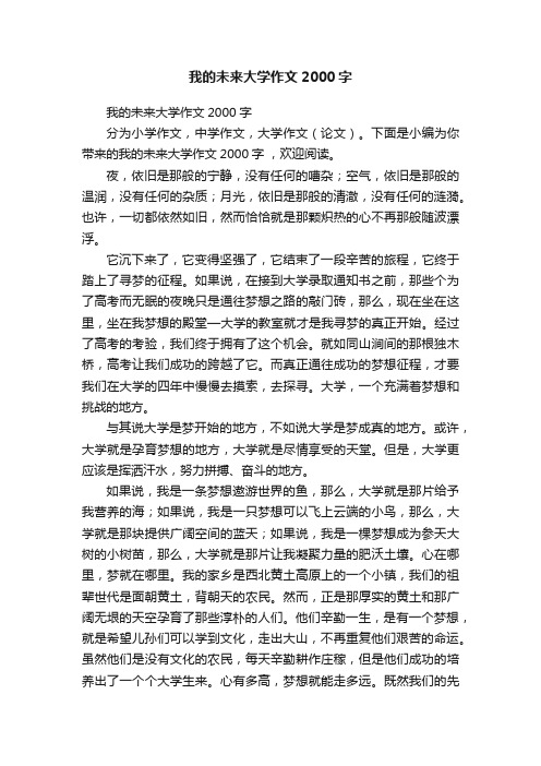 我的未来大学作文2000字