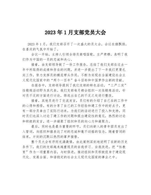 2023年1月支部党员大会