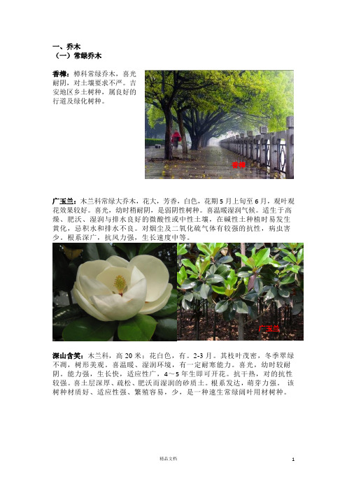 常用园林植物详细介绍(植物说明 图片)