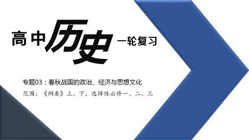 春秋战国的政治、经济与思想文化-2024年高考一轮精品课件(统编版)