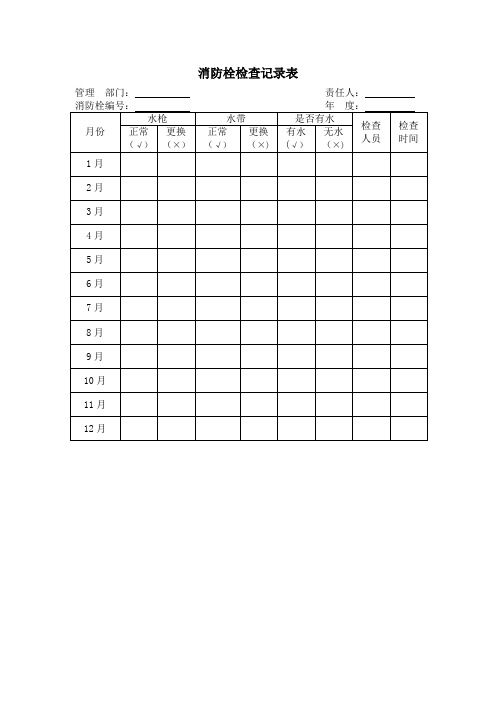 消防栓及灭火器安全检查表格