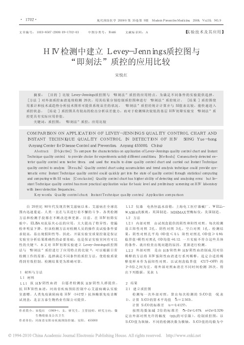 HIV检测中建立Levey_Jennings质控图与_即刻法_质控的应用比较