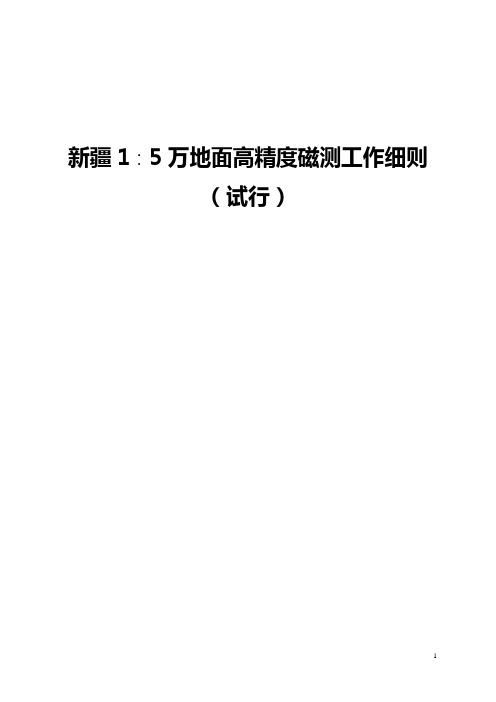 新疆1∶5万区域地质矿产调查磁法工作细则解读