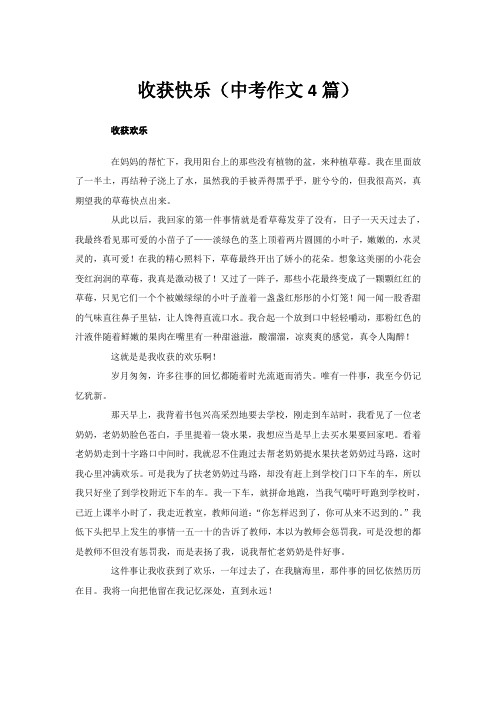 收获快乐(中考作文4篇)