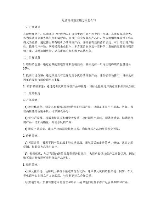 运营商终端营销方案怎么写