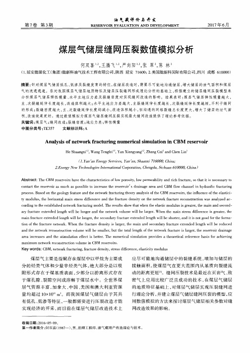 煤层气储层缝网压裂数值模拟分析