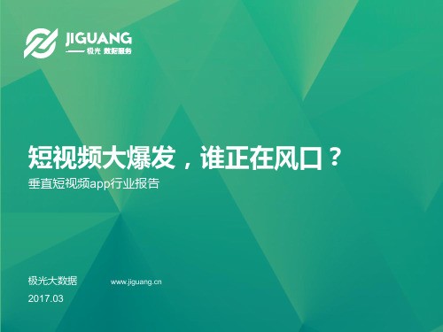 行业数据报告-2017垂直短视频app行业报告