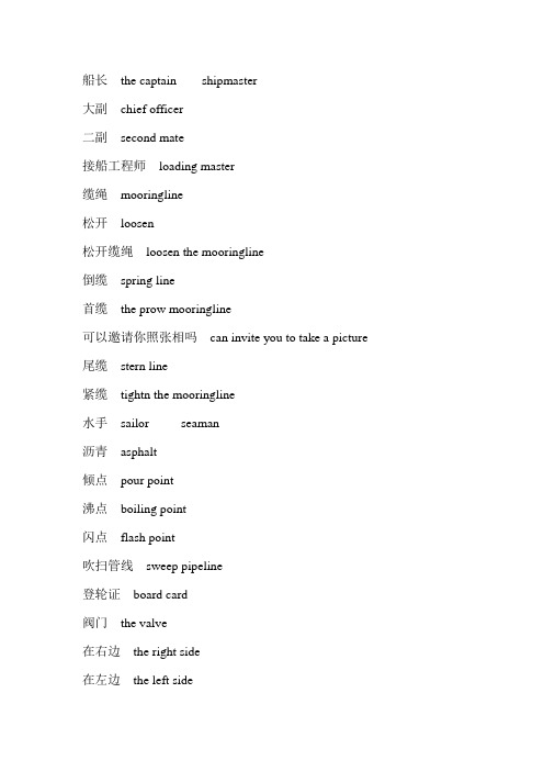船舶接卸实用英语