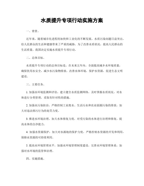水质提升专项行动实施方案