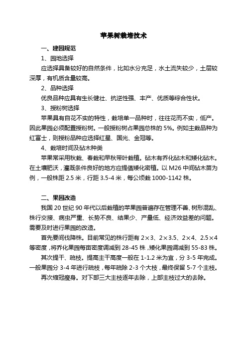 苹果树栽培技术
