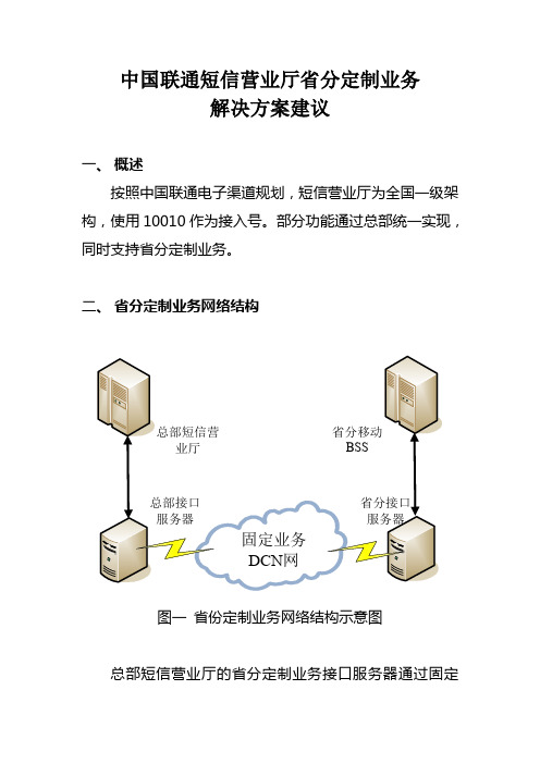 中国联通短信营业厅省分定制业务解