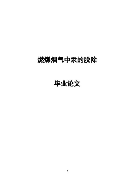 燃煤烟气中汞的脱除毕业论文