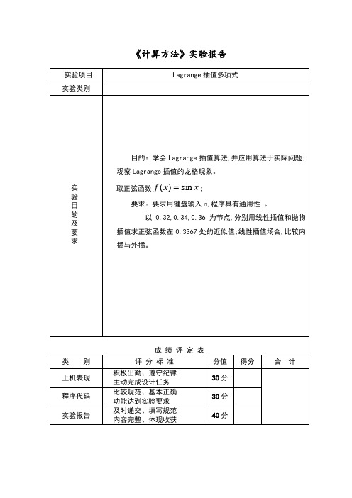 Lagrange插值多项式
