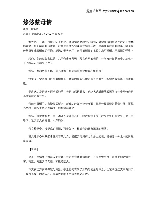 悠悠慈母情