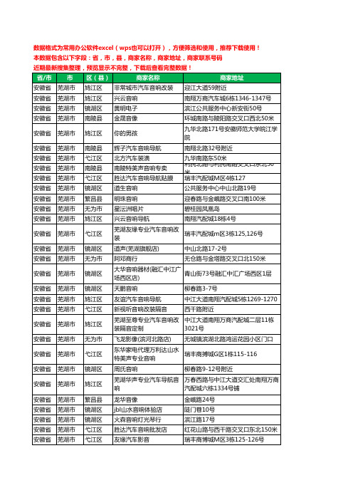 2020新版安徽省芜湖市音响工商企业公司商家名录名单黄页联系电话号码地址大全33家