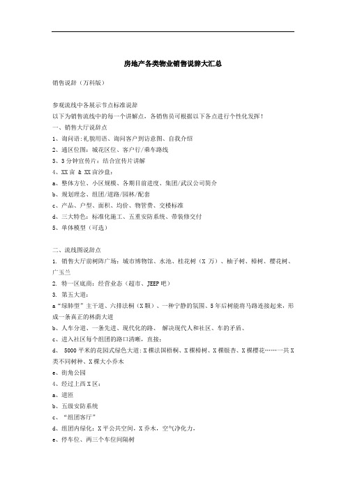 房地产各类物业销售说辞大汇总