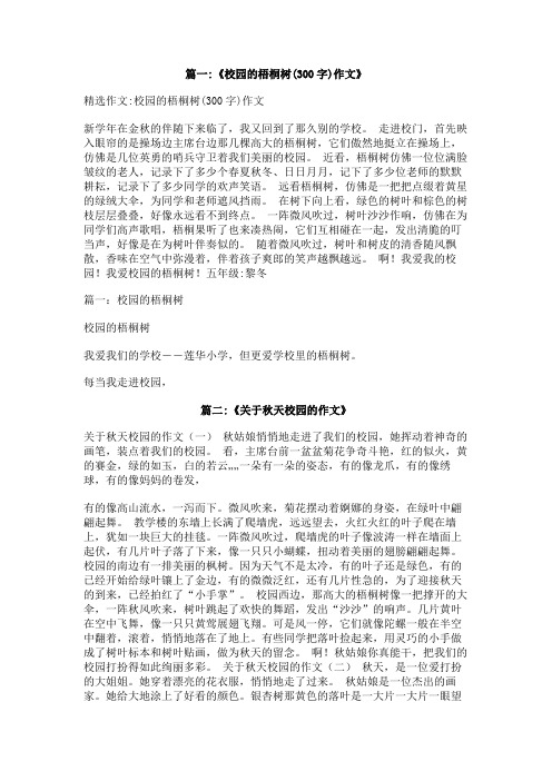 关于描写校园的秋天的梧桐树初中作文