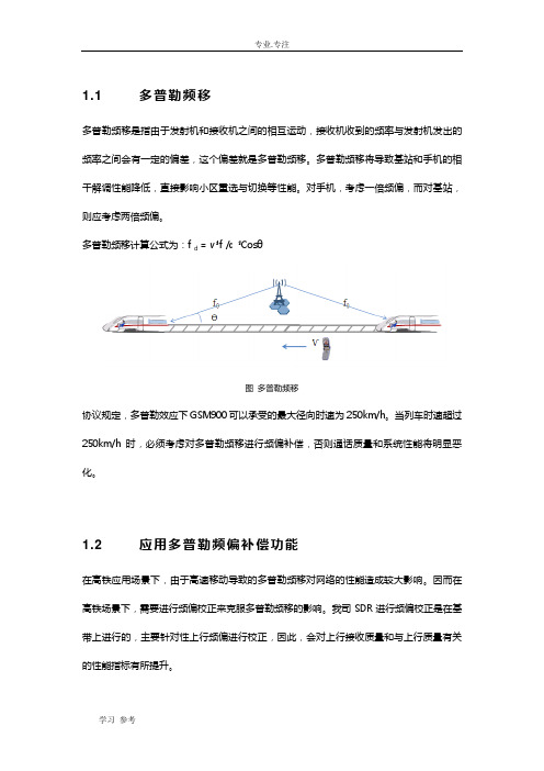 高速高铁优化_多普勒频偏补偿功能