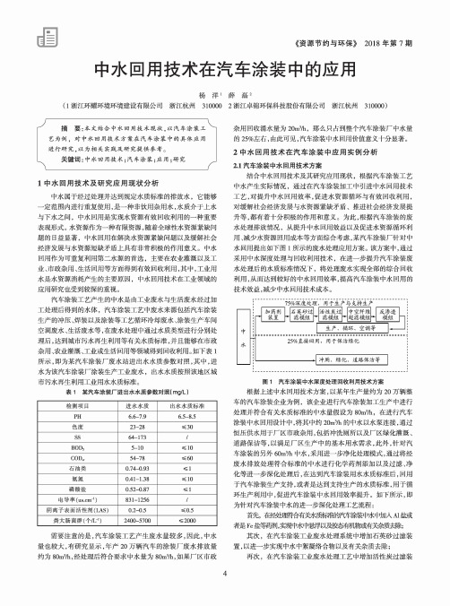 中水回用技术在汽车涂装中的应用