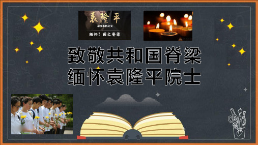 2021届高考作文素材 致敬共和国脊梁  缅怀袁隆平院士 课件(51张PPT)