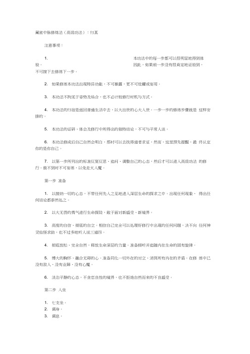藏密中脉修炼法(高级)