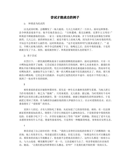 尝试才能成功的例子