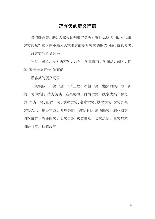 形容笑的贬义词语