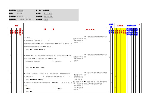 小学数学四年级上册第一单元《近似数》应用作业