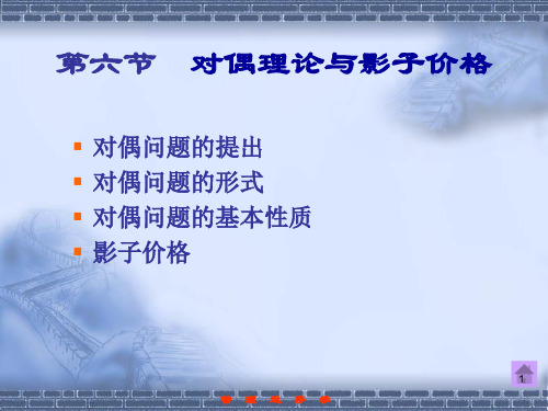 对偶理论与影子价格