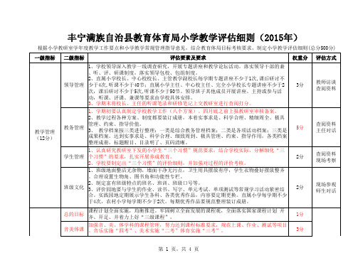 2015年小学教学评估细则
