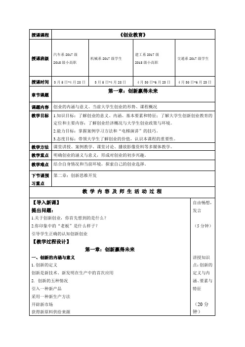 -《创业教育》第一次课：创新赢未来