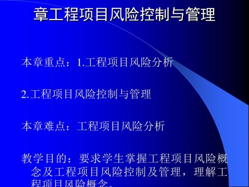 工程项目风险管理与控制教材(PPT43张)
