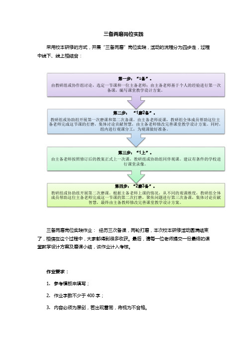 三备两磨岗位实践作业模板