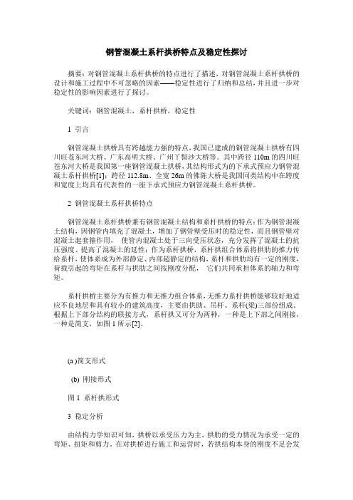 钢管混凝土系杆拱桥特点及稳定性探讨