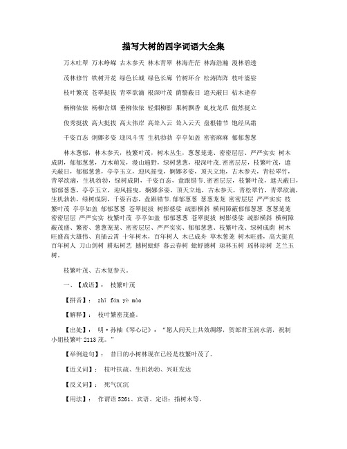 描写大树的四字词语大全集