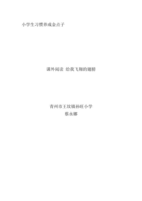 小学生习惯养成教育金点子