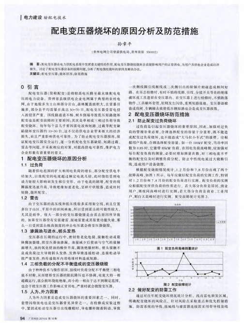 配电变压器烧坏的原因分析及防范措施