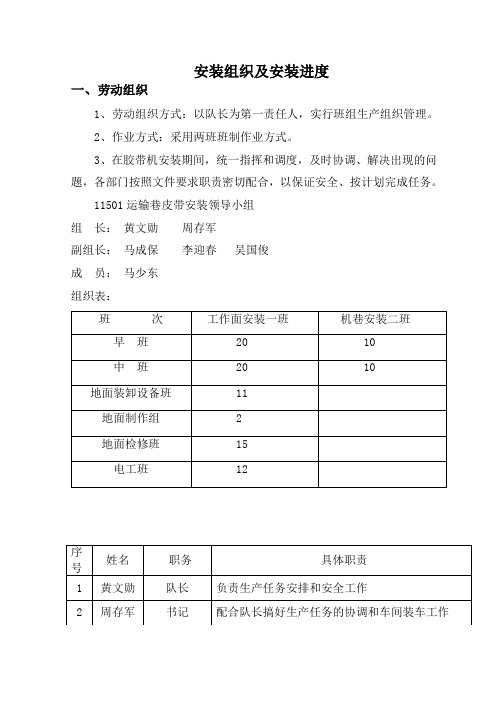 安装进度表
