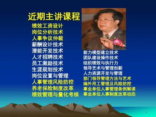 人事管理制度变革与创新ppt课件