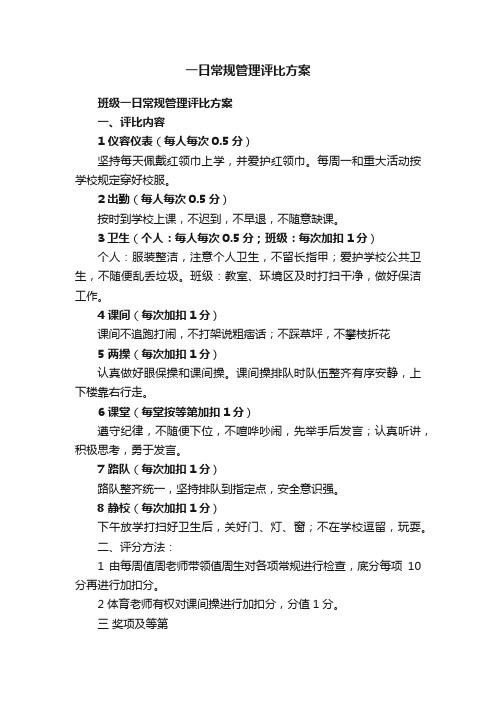 一日常规管理评比方案