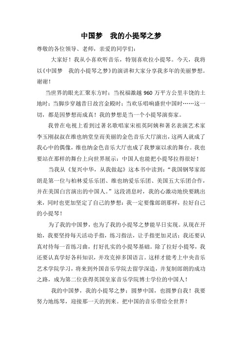 中国梦 我的小提琴之梦